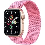 Leishouer Geflochtener Nylon Solo Loop kompatibel mit Apple Watch Armband 44mm 40mm 38mm 42mm 41mm 45mm Elastisches Nylonarmband für iWatch Serie 7 6 5 4 3 SE Band,38mm/40mm-S R