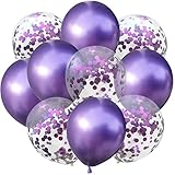 Oblique Unique® Konfetti Luftballon Set für Geburtstag Feier Jubiläum Hochzeit JGA Party Deko Ballons L