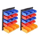 Ejoyous 30Pcs Stapelboxen, Wandregal Boxen Wandplatten Schüttenregal Steckregal Werkstatt Hängeregal für die Garagenlagerung von Schraubendrehern, Hämmern und Zangen, Zubehö