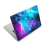 Laptop Haut Aufkleber Aufkleber, 12 '13' 13,3 '14' 15 '15,4' 15,6 Zoll Laptop Vinyl Haut Aufkleber Abdeckung Art Protector Notebook PC (2 Handgelenk Pad enthalten), wasserdicht abnehmbar, Nebel Galaxy