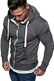 Amaci&Sons Herren Zipper Kapuzenpullover Sweatjacke Pullover Hoodie Sweatshirt 1-04029 Anthrazit L