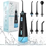 Munddusche Water Flosser Elektrisch Kabellos : Zahnreiniger Zahnsteinentferner - Cordless mit 6 Düsen und 3 Modi - IPX7 wasserdicht Water Flosser M