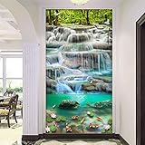 IWJAI Fernseher Heimkino Bäume Wasserfälle Seen Goldfische Moderne Mode Foto Wandbilder Wohnzimmer TV Sofa Kunst Home Decor W