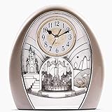 DAMAI STORE Europäische Antike Standuhr Glocke Mute The Music/Kreativ Dekorative Uhren/Wohnzimmer Sitz Deco Pendeluhr 25 * 23 * 10cm (Color : Silver)