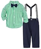 mintgreen Baby Anzug Junge, Kleinkind Taufe Hochzeit Outfits Kleidungsset, Kariertes Grün, 2-3 J