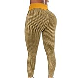 Voberry Leggings Damen high waist Sports Slim Fit Lange Yoga-Hosen Hüftheben Scrunch Butt Lift Blickdicht Yogahose Fitnesshose Laufhose Tights für zum Laufen Radfahren F