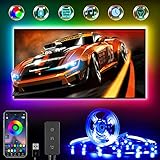 LED TV Hintergrundbeleuchtung, RGB LED Strip 4M für 45-75 Zoll Fernseher und PC, USB betrieben, Über Bluetooth App-Steuerung LED Streifen, Zur Musik Synchronisierte Smart Led Beleuchtung…