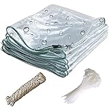 Transparente Plane Abdeckplane, Schwerlast Wasserdicht Abdeckplane, PVC Transparent Tarp Sheet Mit Ösen, Für Gartenmöbel Pflanzen Gewächshaus Pet Hutch D