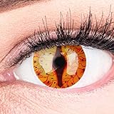 Farbige Feurige Dragon Drachen Kontaktlinsen Ohne Stärke mit Gratis Kontaktlinsenbehälter - Stark Deckend und Intensive Farben - Drogon Reptile Cosplay Lenses für Halloween Fasching