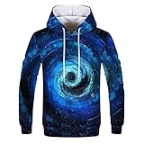 YDyun Herren Sweatjacke Kapuzenjacke Mit Kapuze Kosmischer und sternenklarer 3D-Digitaldruck