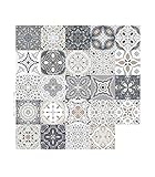 Mogokoyo 24 Stück Fliesenaufkleber Fliesen Aufkleber Mosaik Fliesenfolie Selbstklebende Wandfliese für Küche Badezimmer Deko (20*20cm)