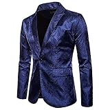 oglccg Herren Sakko Blazer Hochzeit Smoking Slim Fit Hochzeitsfeier Blazer Männer Modern Party Abschlussball Leichte Prächtig Jacke B