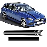 Auto Seitenstreifen Seitenaufkleber Aufkleber Grafiken, Für Mercedes Benz C-Klasse W206 S206 2021 Edition 1 AMG Motorhaube Aufkleber Seitenstreifen Rock Aufkleber Zubehö