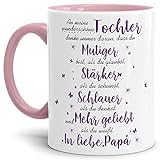 Tasse mit Spruch von dem Vater für die Tochter - Kaffeetasse/Familie/Geschenk-Idee/Mug/Cup/Innen & Henkel R