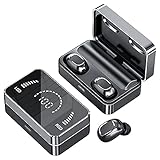 Kopfhörer kabellos,Bluetooth Kopfhörer 100Hrs Stunden Akkulaufzeit mit 3500mAh Ladekoffer, verbessert Bass, Komfort Fit, CVC8.0 kopfhörer, Wasserschutzklasse Sport kopfhö