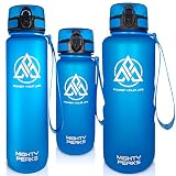 MIGHTY PEAKS Tritan Sport-Trinkflasche 650ml BPA frei, Fruchteinsatz, Fruchtsieb, Blue, Blau, Trinkflasche Kinder, Plastikflasche, Sportflasche für Fahrrad, Fitness, Kinder, Sp