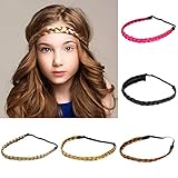 AchidistviQ Mode Frauen Chemische Faser Elastische Haarteil Perücke Stirnband Geflochtene Headwear Perücke Stirnband Elastische Twist Geflochtene Perücke Rose R