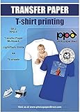 PPD Kombipack mit 70 x A4 Inkjet T-Shirt Transferpapier geeignet für alle Tintenstrahldrucker, ideal für Bügeleisen und Thermopressen – 50 x DIN A4 für helle Textilien PLUS 20 x DIN A4 für dunkle Textilien PPD005-70
