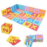 COSTWAY 36tlg. Puzzlematte Spielmatte Kinderteppich Spielteppich Schaumstoffmatte Steckmatte Bodenmatte Kindermatte Lerntepp