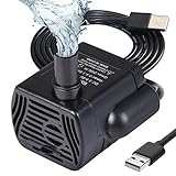 flintronic Aquarium Pumpe Klein, USB Mini Wasserpumpe, 200L/H Tauchpumpe Teich Brunnen Pumpe Aquarium Pumpe, für Teich Brunnen Aquarium, 3.5-9V 1-3W Kabel 1.4M（Aufgerüstet 4 SAUGNAPF）