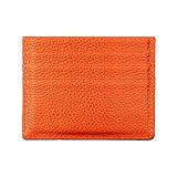 Hibate (Orange) RFID Schutz Leder Kartenetui für Herren Damen Slim Mini Karten Geldbörse Kreditk