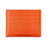 Hibate (Orange) RFID Schutz Leder Kartenetui für Herren Damen Slim Mini Karten Geldbörse Kreditk
