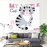 YYRAIN Nordic Polyester Hängetuch Rosa Kätzchen Wandteppich Moderne Hauswanddekoration Wandbehang Multifunktionale Tischdecke Strandtuch 59x39 Inch{150x100cm}