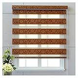 HAIPENG Klemmfix Duo Rollo, Lichtfilterung Rollos Aufrollen, Hand Heben Vorhang Zum Fenster Wohnzimmer Schlafzimmer, Bohrinstallation, Anpassbar (Color : Brown, Size : 105x220cm)