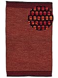 carpetfine Flachgewebeteppich Kelim Mia Rot 200x250 cm | Moderner Teppich für Wohn- und S