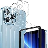 YOCKTECH Schutzfolie kompatibel mit iPhone 13 Pro Max 6.7 Zoll, 3+3 Stück für Panzerglas + Kamera Displayschutz, 9H Härte HD Klar Glas Blasenfrei Panzerg