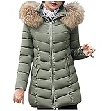 MOKBAY Damenmode Mittellange Modelle Schmale Baumwolljacke Großes Haar Daunenjacke aus Baumwolle Damen Pullover Weihnachten Langarm Sweatshirt Mit Streifen Casual Shirt Langarm Ob