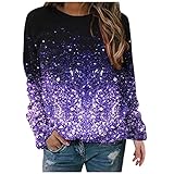 CHENYM Damen Rundhalsausschnitt Strickpulli Sweater Langärmliges Patchwork-Sweatshirt mit FarbverlaufModischer warmer Winterpullover 2021 tshirts top
