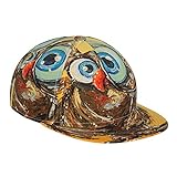 GCDD Flat Bill Baseball-Kappe, 3D, lustige Eule, Gemälde Zeichnen Bilder, verstellbare Snapback, flache Krempe, Kappen, Sport, Papa, Trucker, Hüte für Männer und Frauen, schw