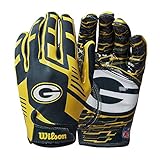 Wilson Green Bay Packers Youth Stretch-Fit NFL Receivers Handschuhe (Kinder), M (YTH)