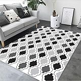 Modern Designer Teppiche Kurzflor Rug Schlafzimmer Wohnzimmer Anti Rutsch Mat Schwarze und graue unregelmäßige Geometrie 160X280CM( 5ft3 x9ft3)