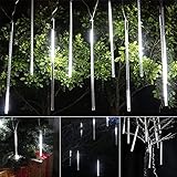 LED Meteorschauer Schneefall Lichterkette, 50cm 10 stücke 240 LEDs Meteor Regen Lichter, Eiszapfen Lichterkette, LED Lichtervorhang Meteorschauer Lichter für Neujahr Weihnachten Party Hause Dek