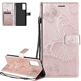 SmallCase Schutzhülle für Samsung Galaxy S20 FE 5G, Brieftaschen-Handyhülle, Galaxy S20 Lite, Schmetterling, Blume, PU-Leder, Kreditkartenfächer, Klapphülle für Samsung Galaxy S20 FE, HDYH Roség