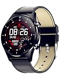 Smartwatch Herren Mode,1,28' HD Farbdisplay Fitnessuhr mit Herzfrequenz Blutdruck Schlafmonitor, 24 Trainingsmodi, IP68 wasserdichte Schrittzähler Business & Freizeit Armbanduhr Männer für Android iOS