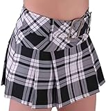 EyeCatchClothing - Sheena Fashion Minirock Mini Rock mit Schottenmuster Schwarz & Weiss Gr. 16 UK / 44 EU