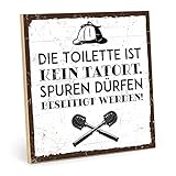 Holzschild mit Spruch – Toilette – im Vintage-Look mit Zitat als Geschenk und Dekoration zum Thema B