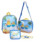 Tasche Minions Kinder 3teilig mit 3D Druck - bestehend aus Rucksack Umhängetasche Brustb