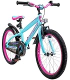 BIKESTAR Kinderfahrrad 20 Zoll für Mädchen und Jungen ab 6 Jahre | 20er Kinderrad Mountainbike | Fahrrad für Kinder Berry & Türkis | Risikofrei T