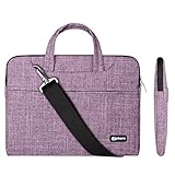 Qishare 11,6-12 Zoll Laptoptasche, multifunktionale Laptoptasche für Damen Herren, Verstellbarer Schultergurt und unterdrückter Griff, tragbarer Dokumentenordner (11,6-12-Zoll Lila Linien)