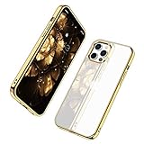 MILPROX Kompatibel mit iPhone 12 Hülle und für iPhone 12 Pro Clear Cases (2020), kristallklare, stoßfeste Schutzhülle, galvanisiert, goldfarb