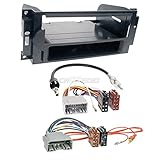 Chrysler 300C LX 04-07 1-DIN Autoradio Einbauset in original Plug&Play Qualität mit Antennenadapter Radioanschlusskabel Zubehör und Radioblende Einbaurahmen schw