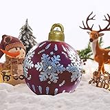 Aufblasbare Weihnachtskugeln Weihnachten Aufblasbar Ball - Weihnachtskugel aus PVC, Aufblasbarer Ball, Christbaumkugel Weihnachtskugel Personalisiert Baumschmuck 60cm Weihnachtskugeln (I)