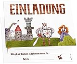 12 Ritter Einladungskarten inkl. Umschläge perfekte Einladung zum Kindergeburtstag oder Kinder Party | Geburtstag-Einladungen zum ausfü