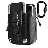 BeGrit Universal Mehrzweck Kapazität Oversize EDC Tasche Tactical Beutel Smartphone Holster Security Pack Carry Accessory Kit Tasche Gürtel Schlaufen Tasche Gadget Geld aus, Pocket Schw