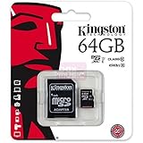 Speicherkarte Kingston Full HD 64 GB MicroSDHC Micro SDHC Class 10 für Huawei Mate 10 Huawei Mate 10 Pro Huawei Mate S Huawei P20 Lite Huawei P9 L