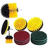 LXGANG Bohrer Set / 12Piece Drill Bürste und Scrub Pads, Bohrmaschine Scheuerbürste Anhänge mit Drill Bit Extender für Mörtel, Fliesen, Waschbecken, Badewanne, Dusche & Küche Ob